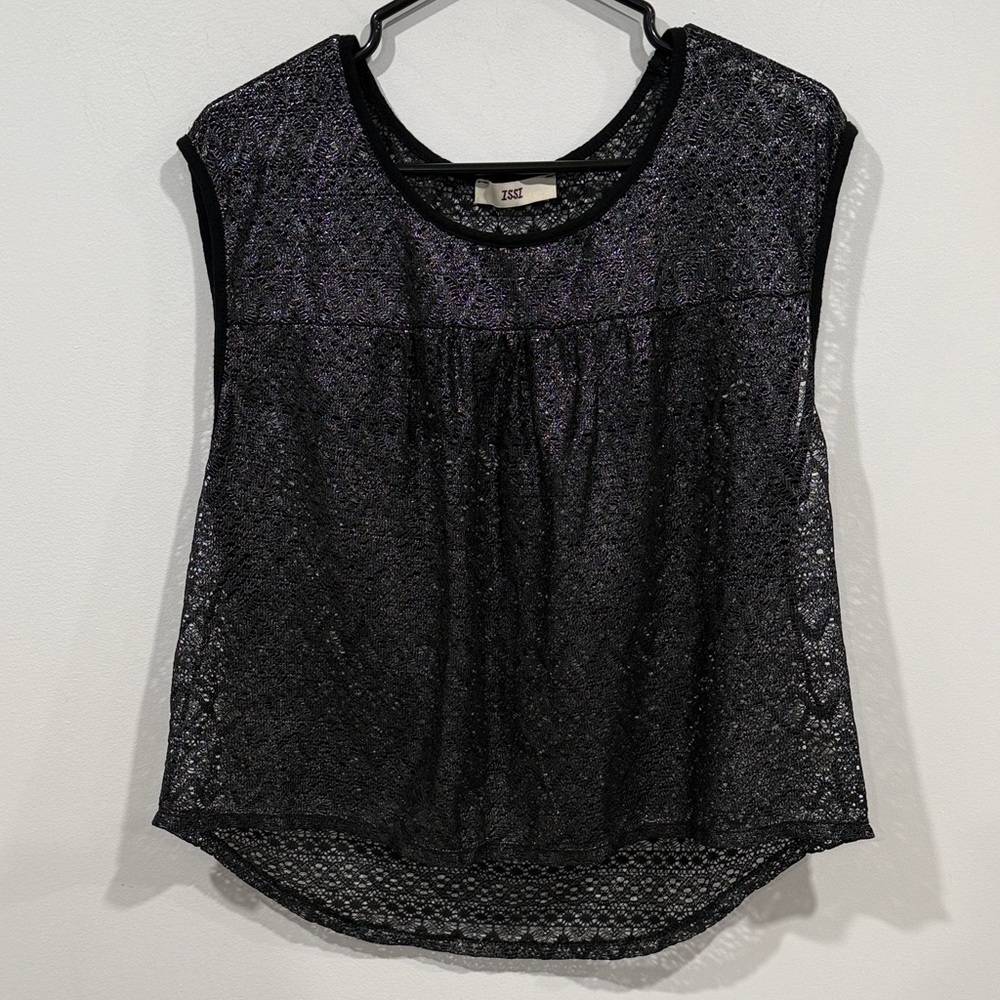 ISSI Black Sheer Lace Blouse
